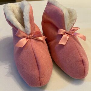 NEW-PINK | Fleece Lined Slippers Ankle Booties